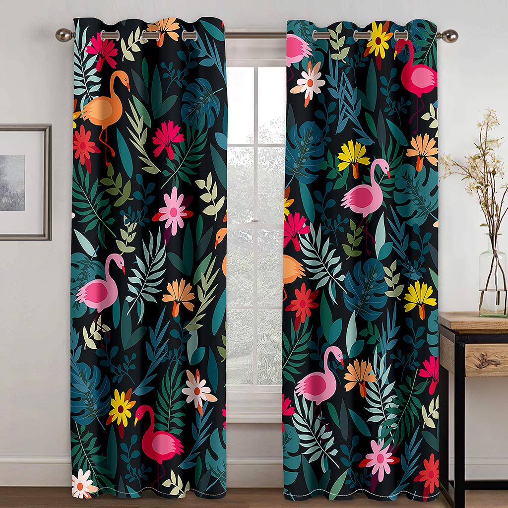 

3D мультяшный принт шторы костыли синий зеленый применимый детская комната гостиная спальня балкон украшение окна 50W130H(CM)X2PCS&Hook