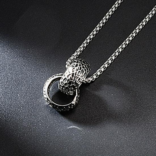 Trendy Titanium Steel Men's Dog Tag Necklace - Hip-Hop Style Pendant Chain