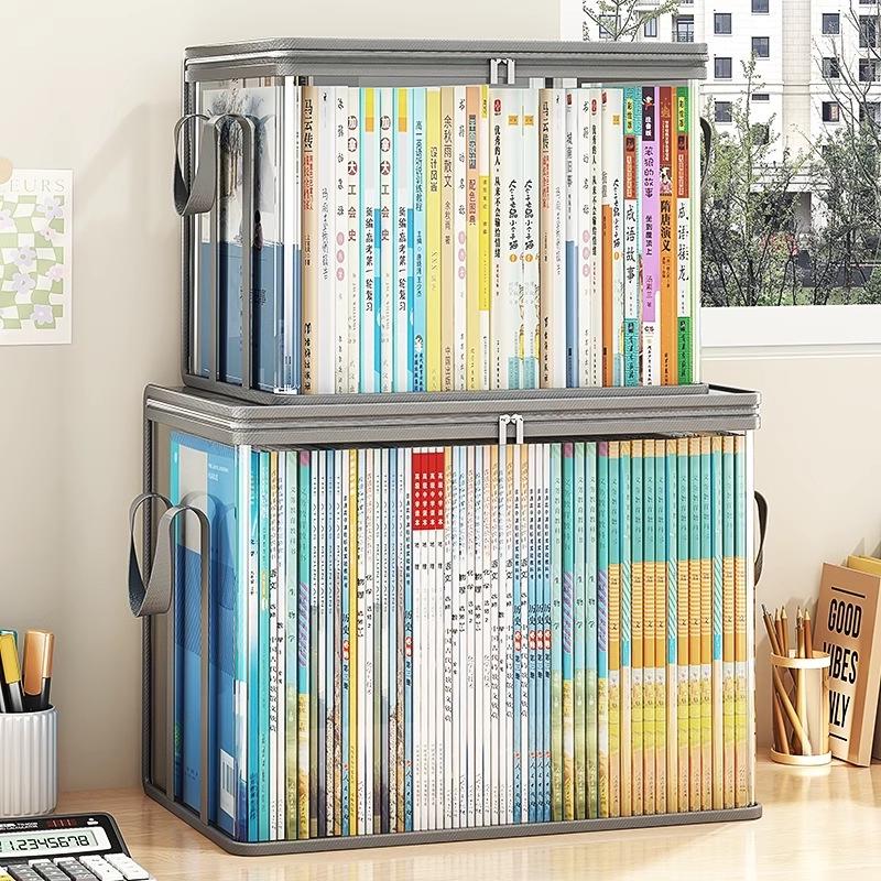 Clear Dustproof Book Storage Bag - Large Capacity Organizer for Students