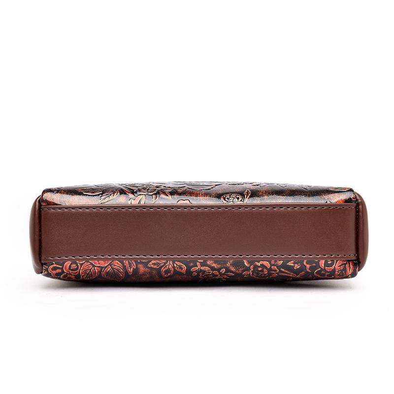 Elegante Borsa a Tracolla Floreale Goffrata da Donna – Mini Borsa a Spalla Vintage con Dettagli Dorati