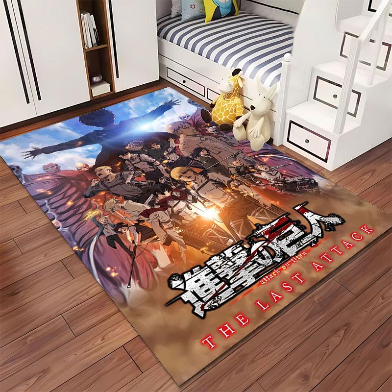 Attack on Titan Anime Carpet suitable as a non-slip mat for the living room or bedroom sofa