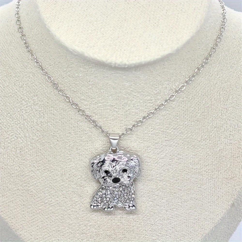 Exquisite und süße Halskette mit Malteser-Hundeanhänger, elegantes Haustier-Welpen-Schmuck-Zubehör