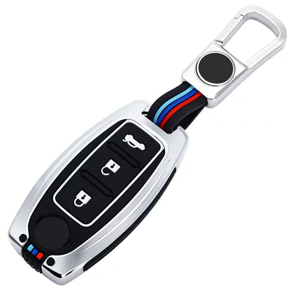 LETINGFAR Key Case for Nissan, Smart Key Case, Key Cover, Alloy, Silicone, Specially Designed