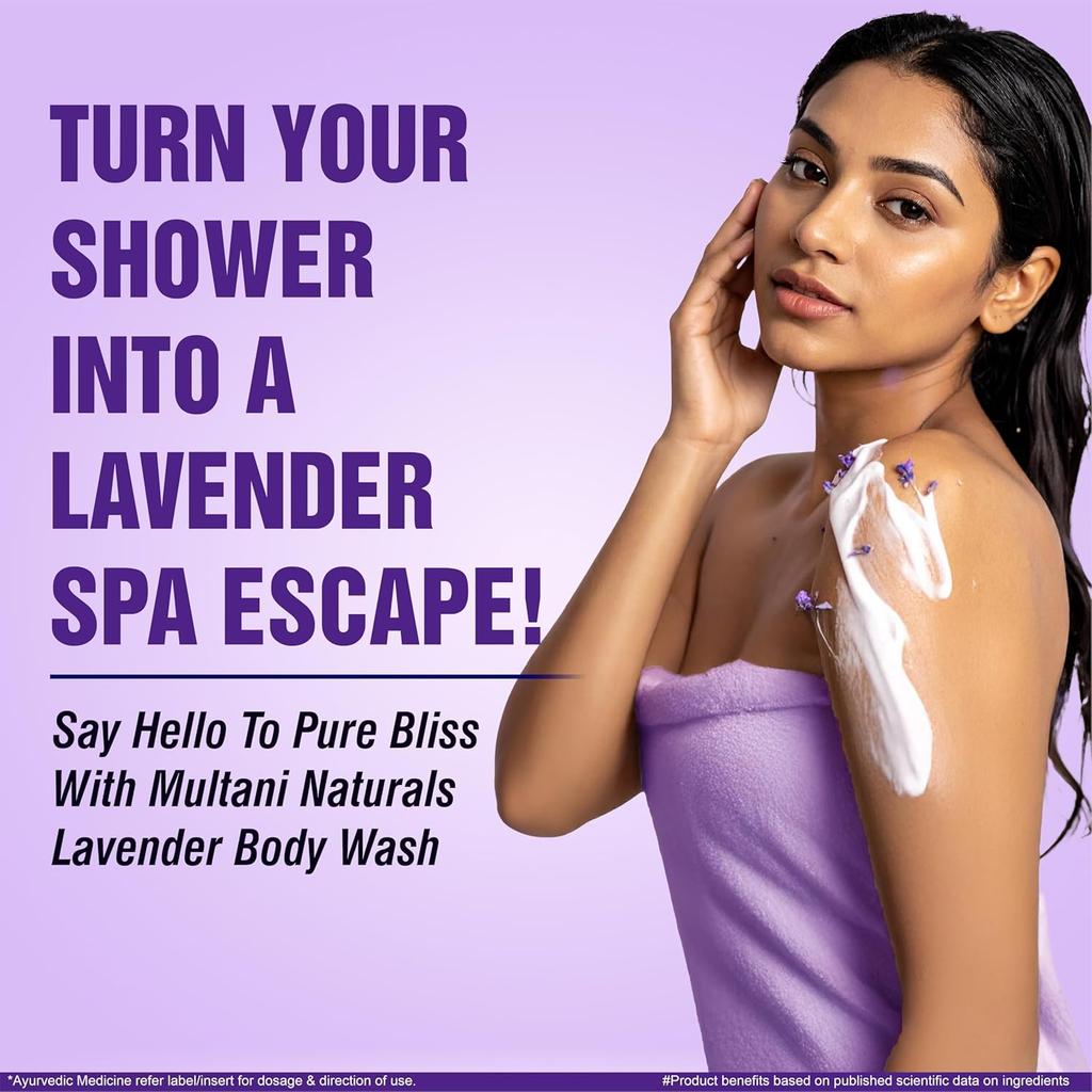 Multani Naturals Lavender Body Wash 270 Ml Herbal Cleanser With Lavender Oil Relaxing Unisex Shower Gel For Soft Skin