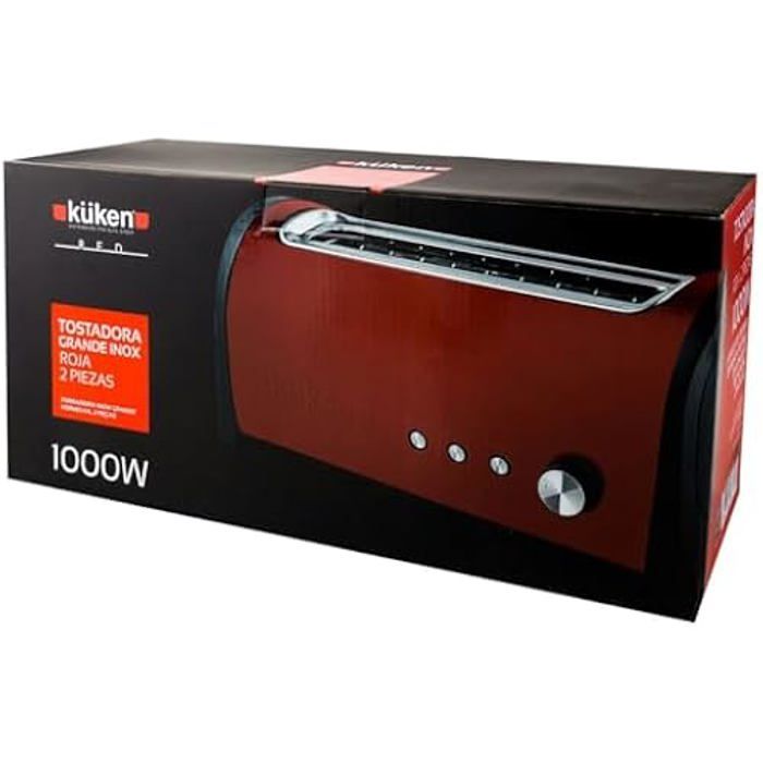KUKEN Grille-pain Gold Long Rouge 1000 W