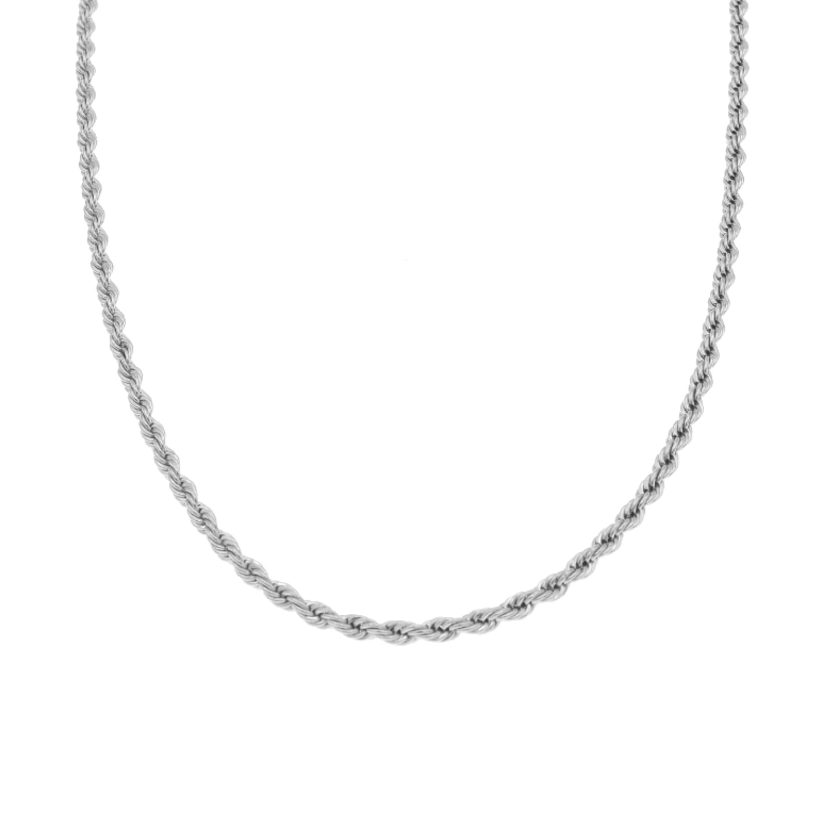 

[ZIYMU] French Rope Chain Necklace, Surgical Stainless Steel 316L, Width 3mm, 5mm, 7mm, Length 50cm, 60cm, 70cm, 2 Colors, n03 (7mm width/Silver, 60cm