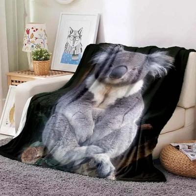 Cute Koala Pink Heart Theme Flannel Throw Blanket for Kids Men Women Soft Warm Blankets and Throws for Couch Bed Travel Camping