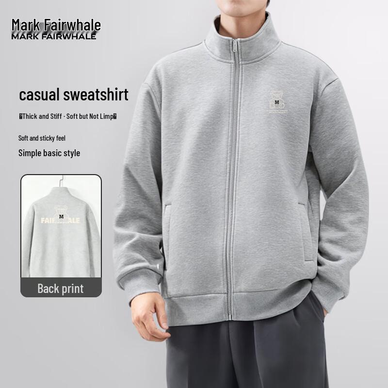 

Mark Fairwhale Men s Letter Print Stand Collar Sweatshirt 2XL