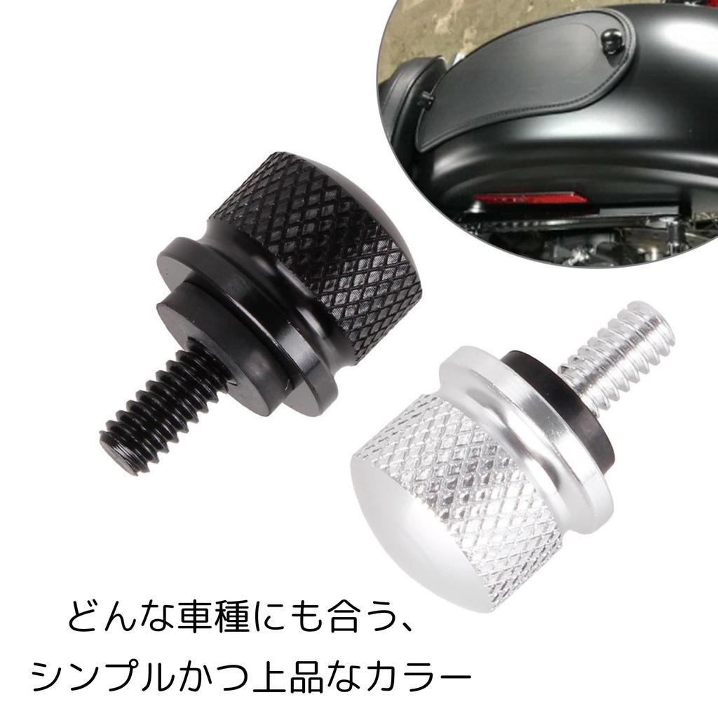 NASSIA Motorcycle Seat Screw Seat Bolts Alloy Rear Fender Seat Screw Motorcycle Accessories Set of 2 (Black)