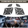 Car Steering Wheel Button Stickers Cover Replacement for Mercedes Benz ML GL GLK GLA CLA CLS SL A B C E G Class Interior Switch Button Decoration