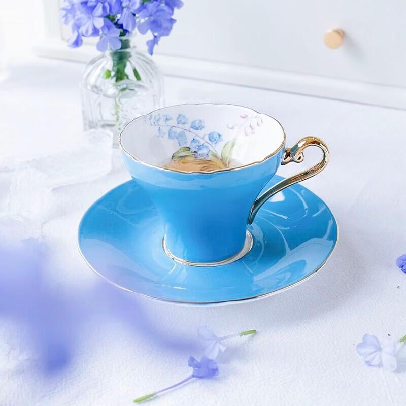 AYNSLEY Glazed Lily of the Valley Small Waist Coffee Cup & Saucer