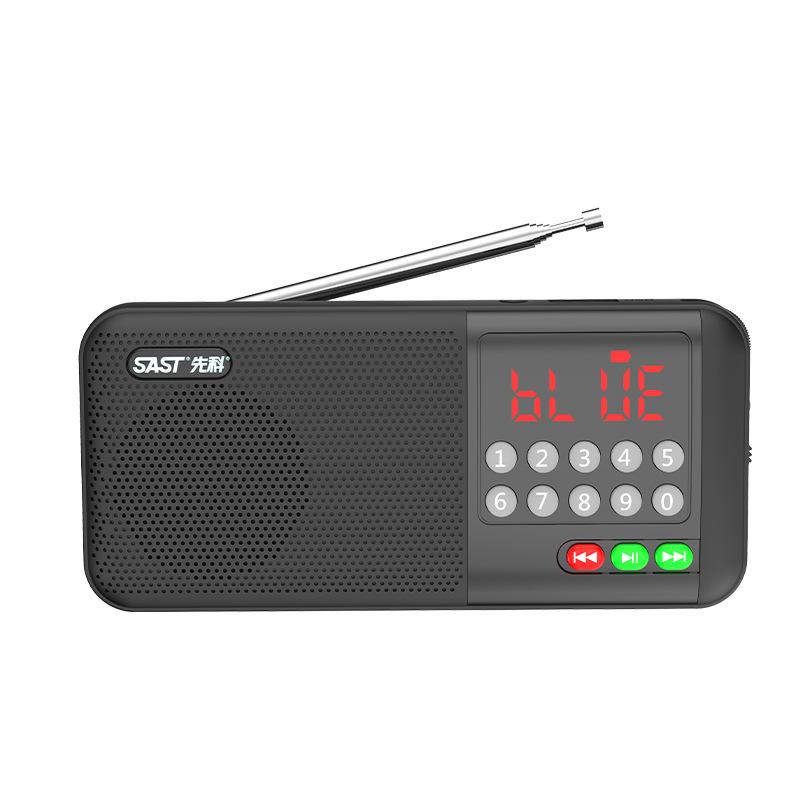 Mini FM Radio LED Display Digital Radios Receiver Wireless Bluetooth Speaker with Flashlight TF Card USB 3.5MM Headphones Play