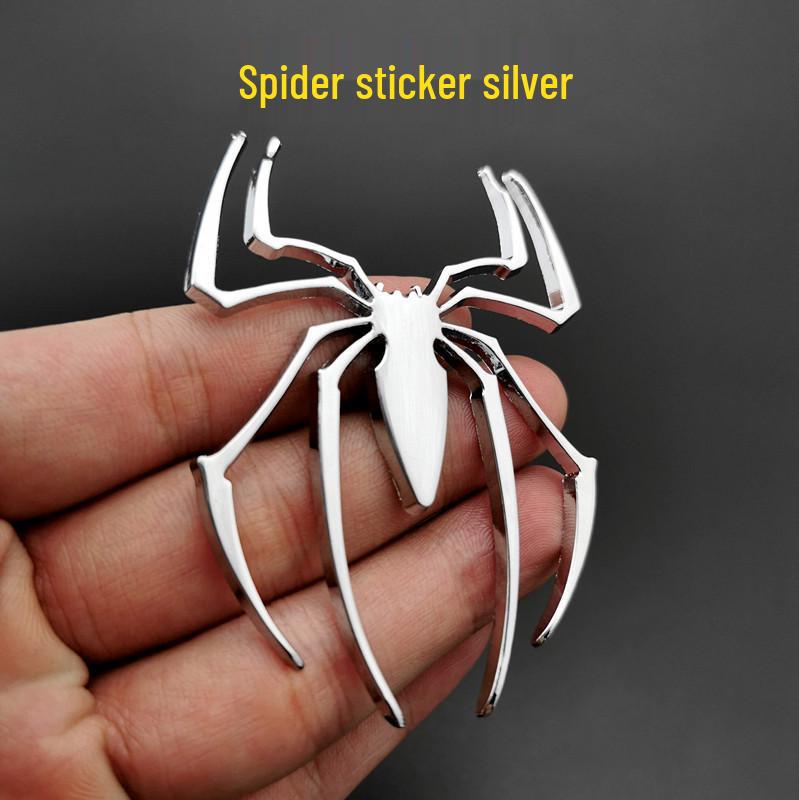 Spider-Man Car Logo Metallic Animal Sticker - Spider Rear Symbol for Side Door, Scratch Cover