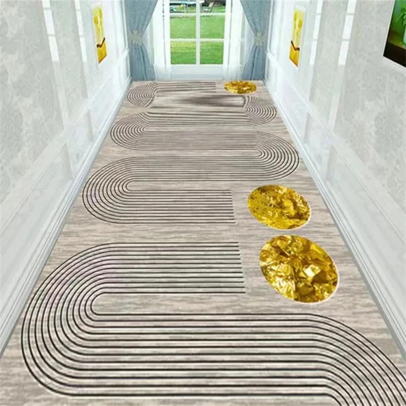 European Style Customizable Corridor Carpet Porch Stairway Aisle Long Runner Rug Room Balcony Large Area Passageway Non-slip Mat