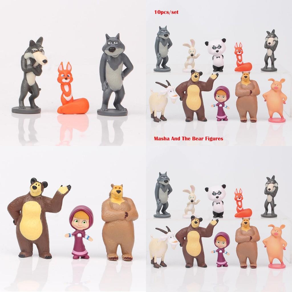 Adorable Set de Figuras de Acción de Masha y el Oso Perfecto Para Adornos de Tarta y Diversión en el Juego