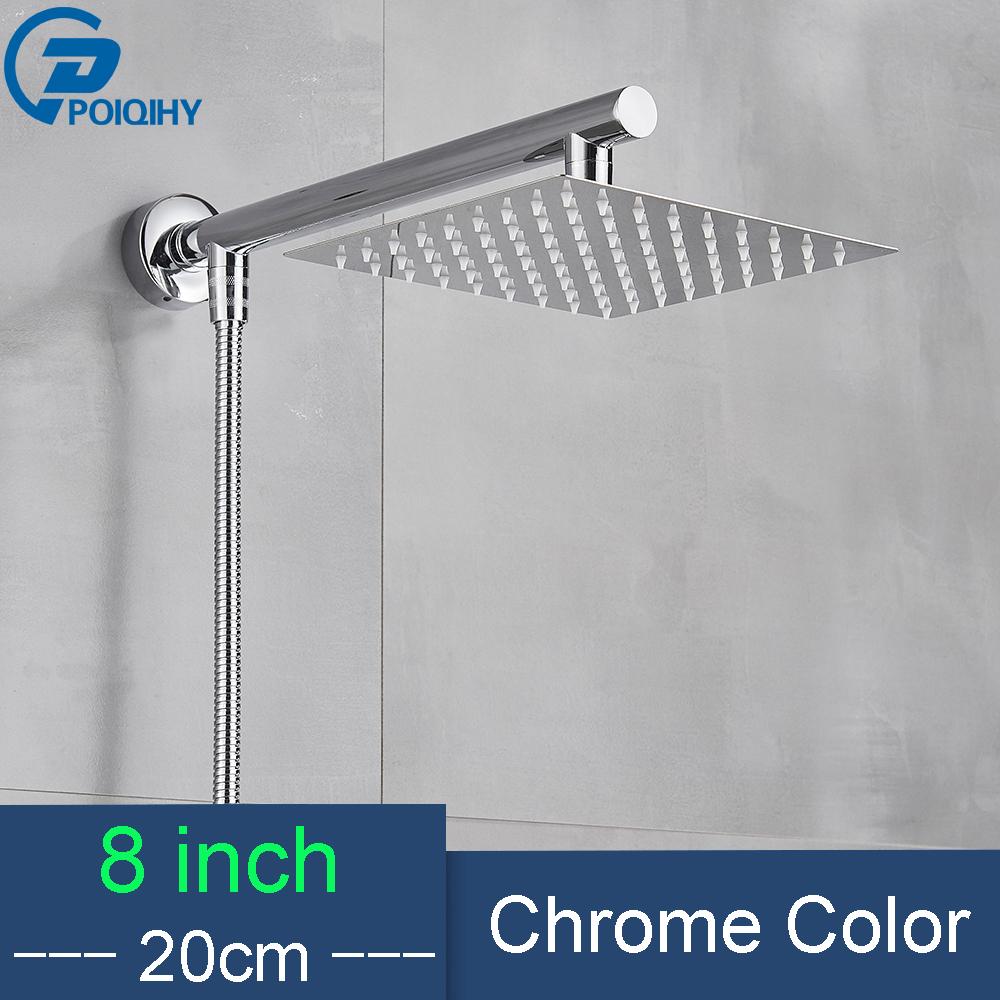 Czarna Słuchawka Prysznicowa Deszczownica Stal Nierdzewna Słuchawka Prysznicowa Łazienkowa Montowana na Ścianie Mosiężne Ramię Prysznicowe 150cm Wąż Prysznicowy Ultracienka Głowica