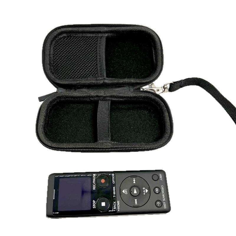 Water Resistant Nylon Hard Shell Case For ICD-UX570/PX370 Voice Recorder Accessories Travel Organizers Storage Bag Black
