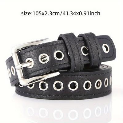 1Belt Loop Rivet Casual Pin Buckle Waist Belt, Slim Waist Belt, Versatile Jeans Belt.