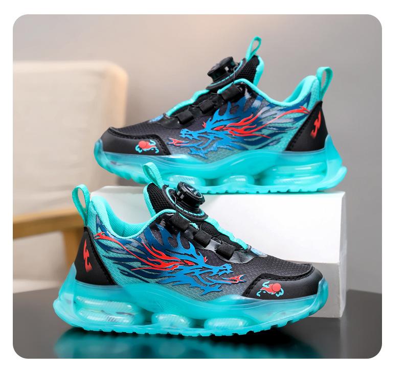 Breathable Mesh Children's Sports Shoes, Mid-to-large Kids' Rotating Buckle Non- Running Shoes