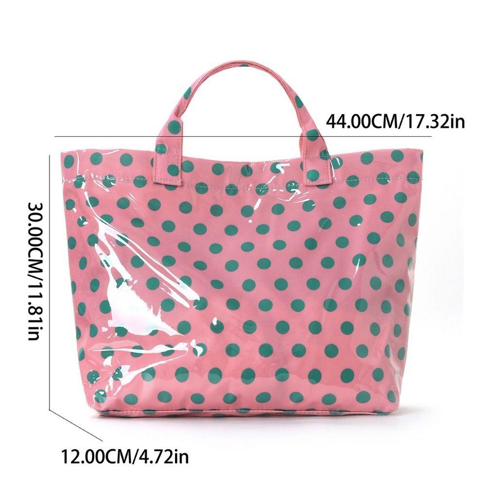 Multifunctional Polka Dot Tote Bag Waterproof Beach Bag Fashion PVC Handbag Swimming