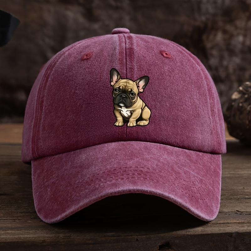 Adjustable Sunscreen Baseball Hat with Fighting Dog Pattern for Men and Women Outdoor Fashion Design Durable Headpiece