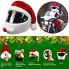 Casque de Moto Chapeau de Noël Extérieur Drôle Père Noël Housse Peluche pour Casque de Moto