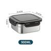 Stainless Steel Food Container Fresh Keeping Box Sealed Lid Crisper Lunch Meal Prep Storage Fridge Kitchen Set Round Square Bowl