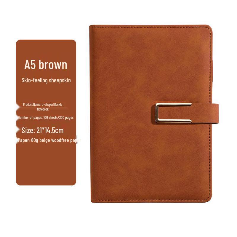 A5 Soft Sheepskin Notebook with Pen Loop & Logo Customization - Thick Journal for Business Meetings