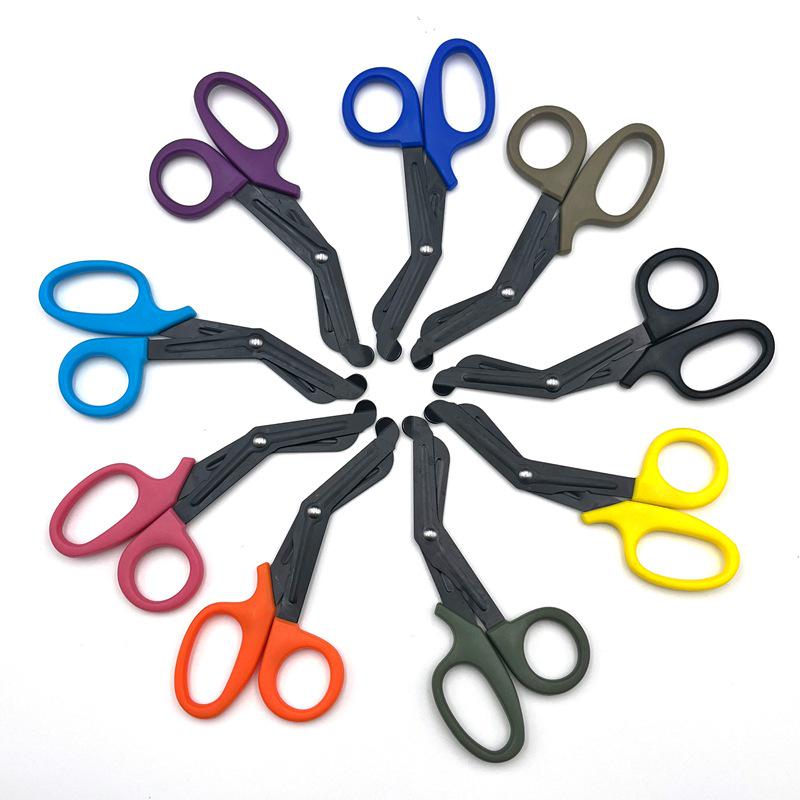 Angled Medical Stainless Steel Gauze Shears and Bandage Scissors, 11.5cm