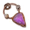 Amethyst Pendant Gemstone Jewelry, Copper Electroformed Pendant, Gift For Women Handmade Pendant