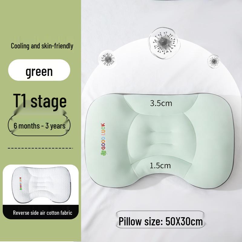 Children's Breathable Ice Silk Neck Pillow for Ages 6 Months To 8 Years, All-Season Kindergarten Use