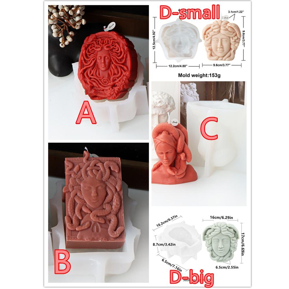1pc Silicone Mold Medusa Candle Mold Sculpture Body Snake Hair Figure Wax Candles Silicone Mold Decoration Epoxy Resin Mol