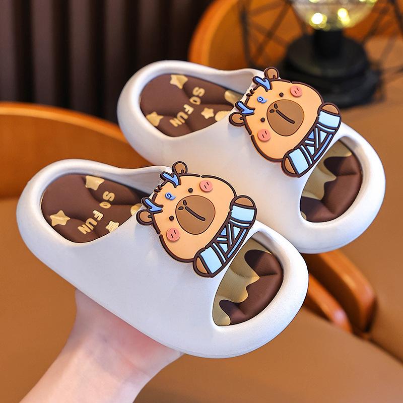 

Ao Bing Kapibara Summer Children s Sandals Boys Non-Slip Soft Sole Parent-Child Big Kids Bath Sandals 28/29Code(Insole Length17 белый