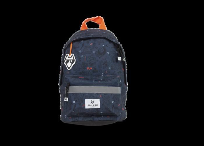 Sac à dos - POL FOX - Robot - Bleu - 25cm x 30cm x 10cm - Maternelle