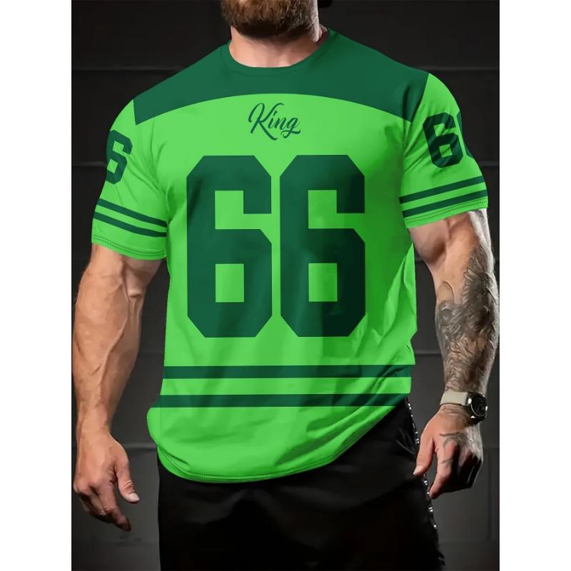 Summer Men's Fashionable and Refreshing 66 Sports Style Digital Printed T-shirt