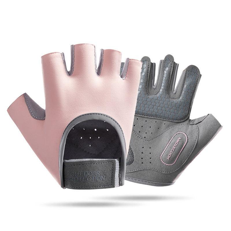 

Fitness Gloves Half Finger Outdoor Sports Wear-resistant Anti Cocoon Lightweight Breathable Non Slip Cycling S розовый