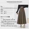 Women's Pleated Mid-Length Skirts - High Waist, Slimming, Elegant for Spring and Summer