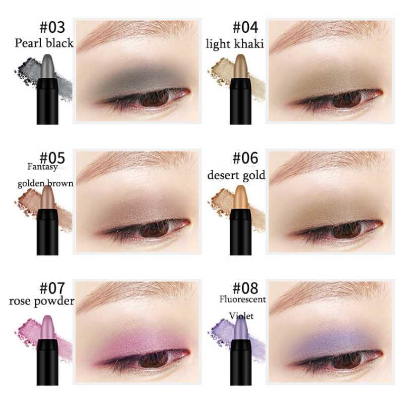 Bâton de crayon de fard à paupières nacré imperméable, 15 couleurs, paillettes durables, stylo d'ombre à paupières scintillant, Eyeliner, outils de maquillage pour les yeux