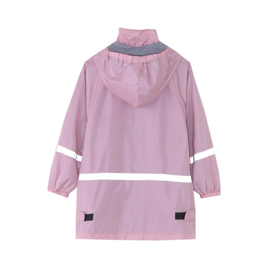 Kids' Raincoat - Solid Color Hooded Outdoor Jacket