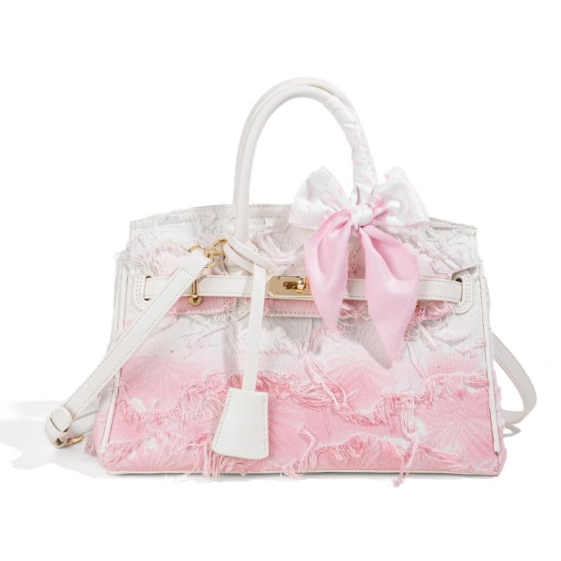 Vintage Denim Handbag for Women 2025 Spring Summer Platinum Light Luxury High-end Fashion Trend Single Shoulder Crossbody Bag for Women