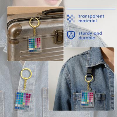 Schlüsselanhänger Anhänger Acryl Sommer Chromatogramm Muster Tragbarer Schlüsselring mit Metallkette Leichtes Rucksackzubehör