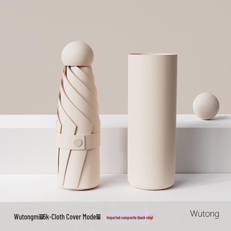 Compact Five-Fold Umbrella: Portable Pocket Sunshade & Rain Parasol for Women, Anti-UV Sunscreen Protection.