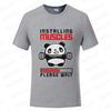 Funny Panda Gym Print T-Shirt Summer Tees for Men Women O-neck Casual Short Sleeve Weightlifting Installing Muscles Fashion Tops