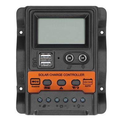 Solarladeregler LCD-Anzeige Doppel-USB DC 12V?24V Entladeregler 30A