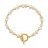Irregular Natural Pearl Handmade Bracelet Gold Plated Ot Clasp Elegant Sweet Women Jewelry