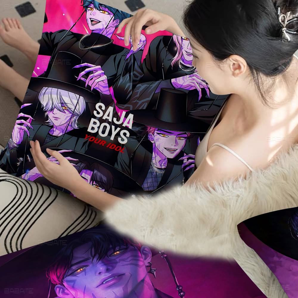 Anime KPop Saja Boys D-Demon H-Hunters Pillow Cushion Cover Pillowcase Living Room Sofa Home Decor Customized