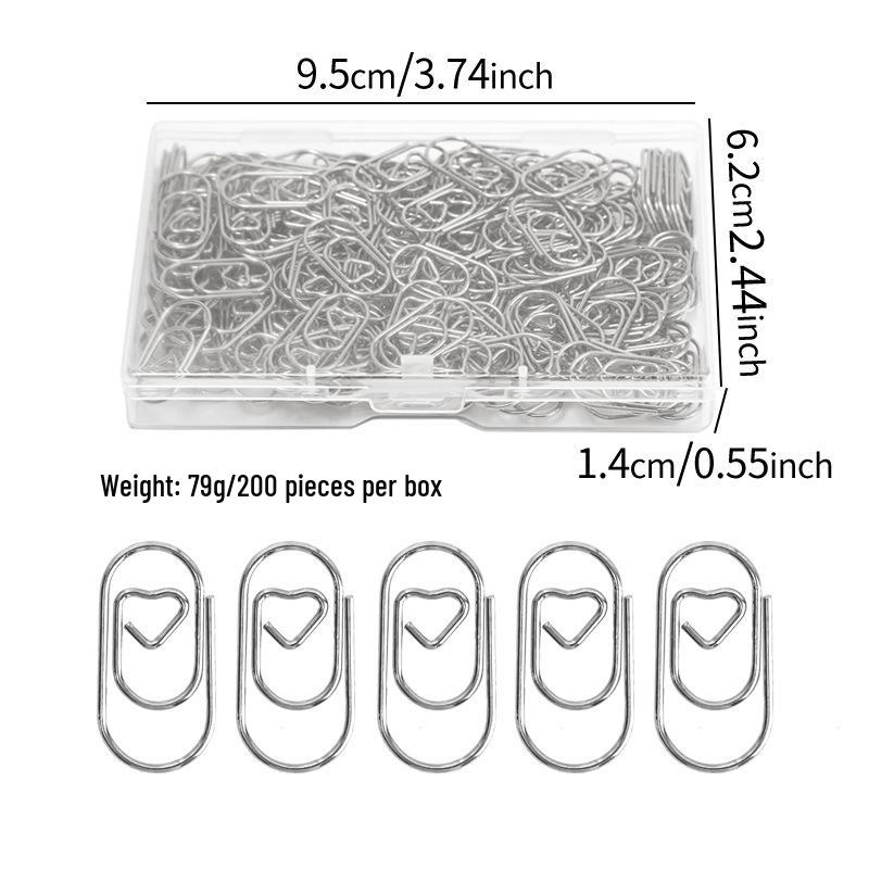 Mini Gold Heart Paperclip Set - Cute Shaped Binder Clips for Student Planners