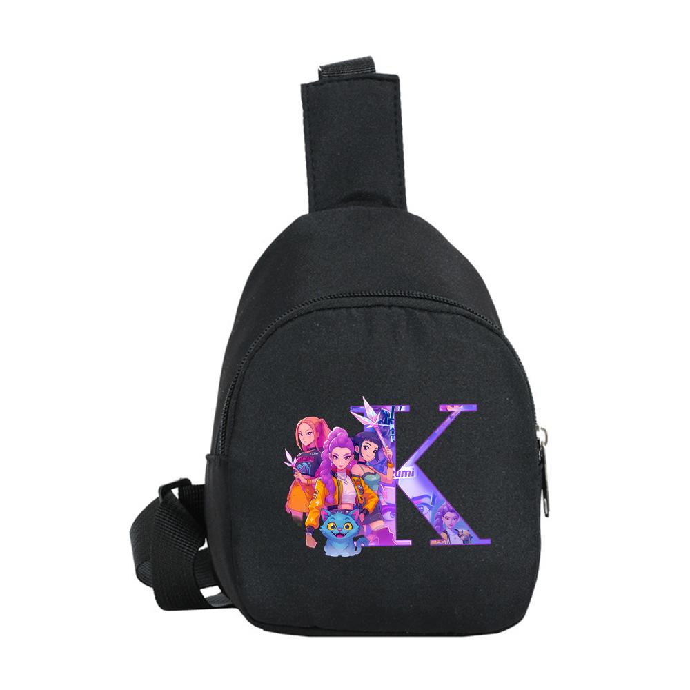 Kreslený 26 Anglické Písmeno K-Pop Lovci Démonov Potlačený Kawaii Hrudný Vak pre Chlapca Dievča Taška cez Rameno Študent Prenosná Crossbody Taštička Vianočný Darček
