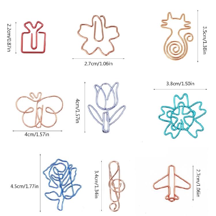 10Pcs Novelty Paper Clip Small Metal Paperclip Metal Bookmarks Clip Photo Clip For School Office Business Card Holder