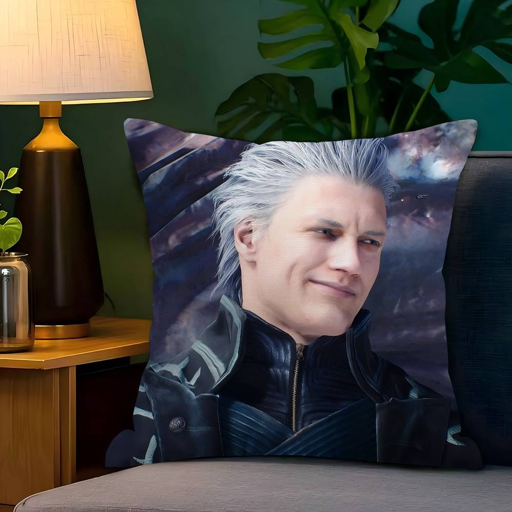 Vergil D-Devil May C-Cry Office Cushion Pillowcase Car Cushion Cover45X45CM Lumbar Pillowcase Sofa Pillowcover